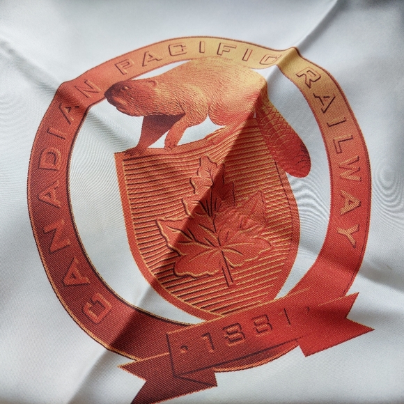 Vintage Silk Scarf by CANADIAN PACIFIC RAILWAY 1881 H MICHOL 1981 - Picture 10 of 10